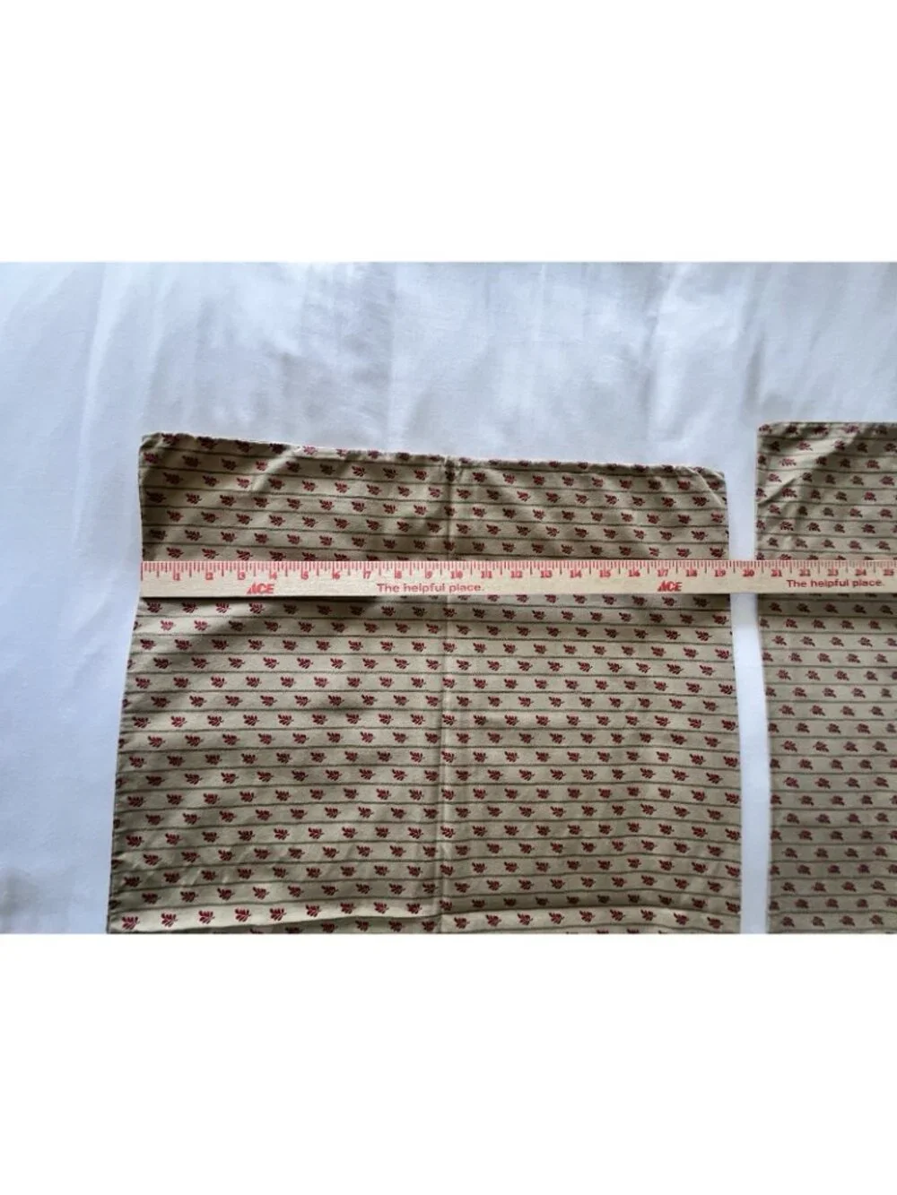 MARTHA STEWART Everyday Pillowcases PAIR 1-King 1-Standard Tan Red Made in USA